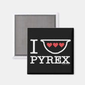I Love Pyrex – ボウルとハートの混合（白） マグネット (正面/裏面)