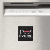 I Love Pyrex – ボウルとハートの混合（白） マグネット (インサイチュ (食洗機))