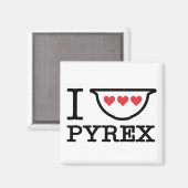 I Love Pyrex – ボウルとハートの混合(黒) マグネット (正面/裏面)