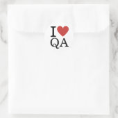 I Love QA ❤️ - Quality Assurance STICKER ラウンドシール (バッグ)