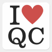 I ❤️ Love QC – 品質管理シール スクエアシール (正面)