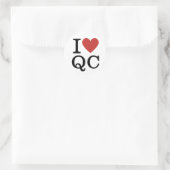 I Love QC❤️品質管理スタッフカスタム ラウンドシール (バッグ)