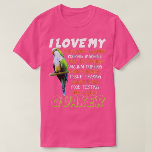 I Love Quaker Parrot Gift Funny Blue Quaker Lover  Tシャツ (デザイン正面)