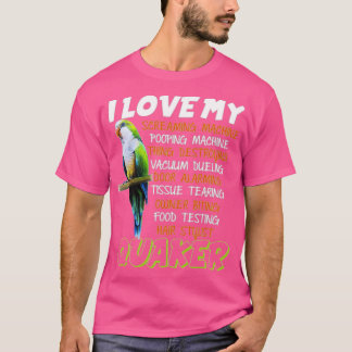 I Love Quaker Parrot Gift Funny Blue Quaker Lover Tシャツ