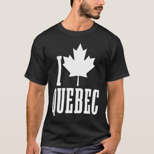 I Love Quebec Canada Maple Leaf Red Canadian Flag Tシャツ (正面)