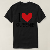 I Love Queenie Name Heart Personalized Guy BFF Fri Tシャツ (デザイン正面)
