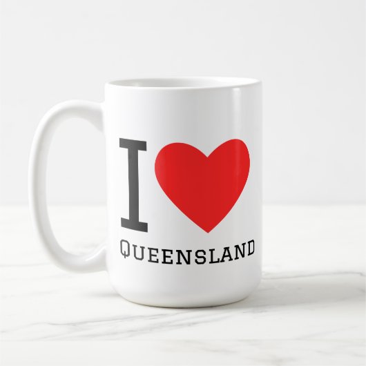 I love Queensland  コーヒーマグカップ (左)