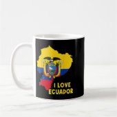 I Love Quito Hello Ecuador Map Flag Proud Ecuadori コーヒーマグカップ (左)