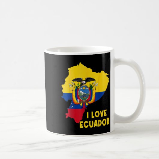 I Love Quito Hello Ecuador Map Flag Proud Ecuadori コーヒーマグカップ (右)