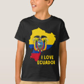 I Love Quito Hello Ecuador Map Flag Proud Ecuadori Tシャツ (正面)