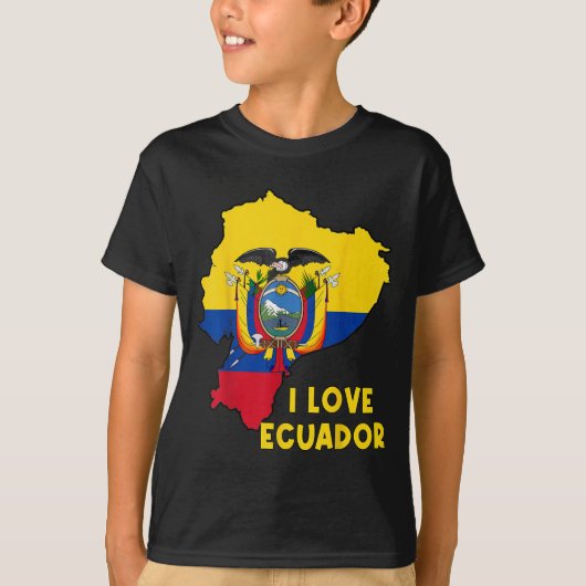 I Love Quito Hello Ecuador Map Flag Proud Ecuadori Tシャツ (正面)