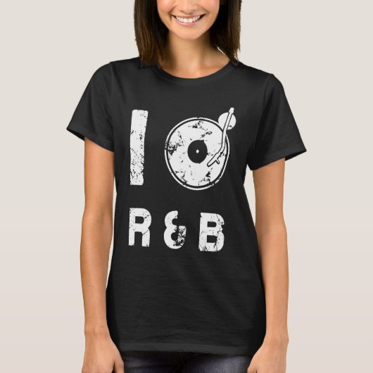 I LOVE R&BミュージックR&Bアイディア Tシャツ (正面)