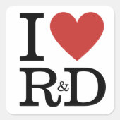 I ❤️ Love R&D - R&D Dept. - STICKER スクエアシール (正面)