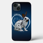 I Love Rabbits iPad Case (Blue/Black) Case-Mate iPhoneケース (裏面)