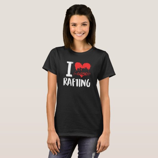 I Love Rafting River Rafter Tシャツ (正面フル)