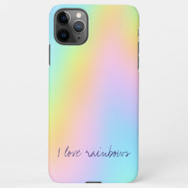 "I Love Rainbows"パステルレインボーグラデーション iPhone 11Pro Maxケース