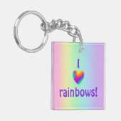 I Love Rainbows Keychain キーホルダー (正面左)