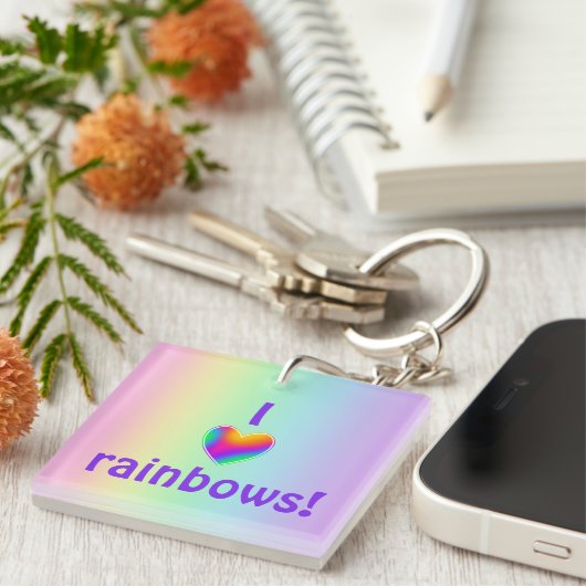 I Love Rainbows Keychain キーホルダー (正面右)