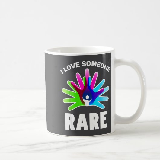 I Love Rare Disease Awareness Shirt - Rare Disease コーヒーマグカップ (右)