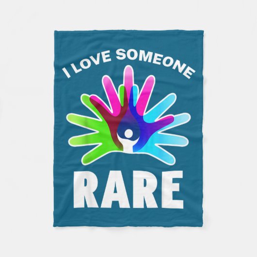 I Love Rare Disease Awareness Shirt - Rare Disease フリースブランケット (正面)