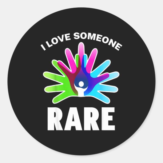 I Love Rare Disease Awareness Shirt - Rare Disease ラウンドシール (正面)