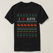 I Love Rats Xmas Ugly Sweater Love Watching Rats G Tシャツ (デザイン正面)
