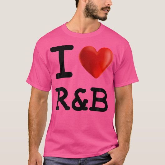I Love RbミュージックハートTシャツ Tシャツ (正面)