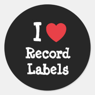 I love Record Labelsハートカスタムパーソナライズされた ラウンドシール