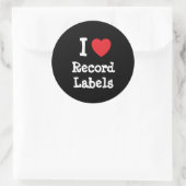 I love Record Labelsハートカスタムパーソナライズされた ラウンドシール (バッグ)