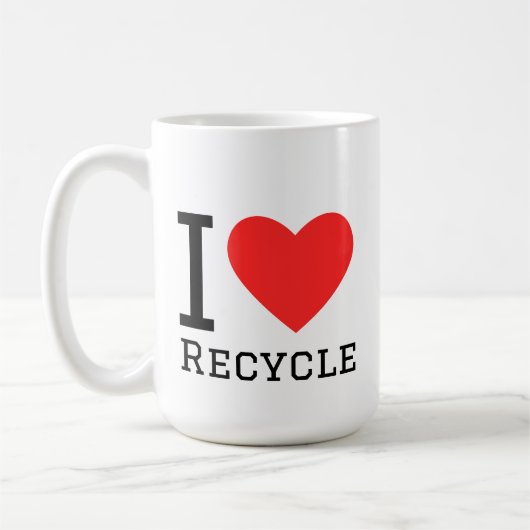 I love recycle square sticker コーヒーマグカップ (左)