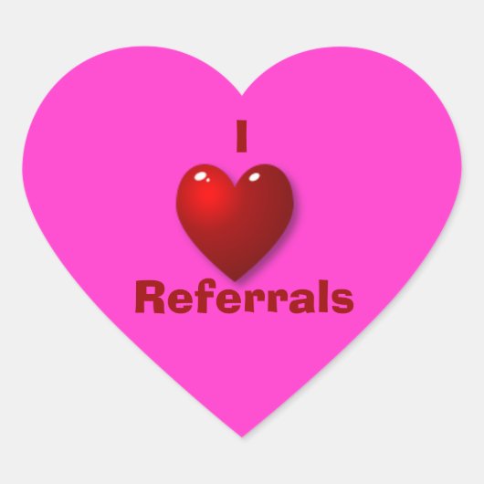 I Love Referralsステッカー ハートシール (正面)