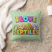 I Love Reptiles Cushion Pillow クッション (ブランケット)