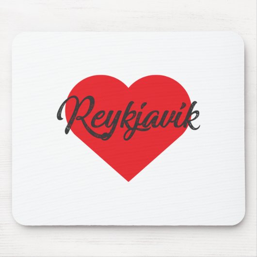 I Love Reykjavik – アイスランド マウスパッド (正面)