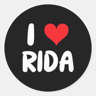 I Love Rida -ハート ラウンドシール