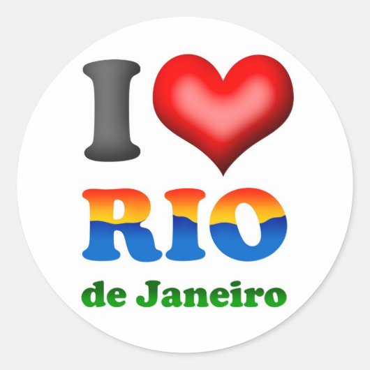 I Love Rio de Janeiro, Brazil The Wonderful City ラウンドシール (正面)