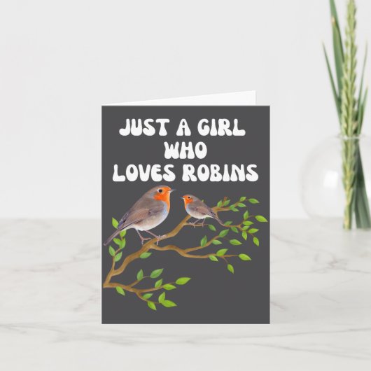 I Love Robins Bird Lover Colourful Present  カード (正面)