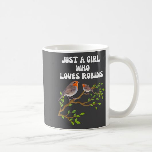 I Love Robins Bird Lover Colourful Present  コーヒーマグカップ (右)