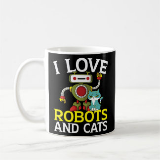 I Love Robots and Cats Robotics Aiエンジニア子猫 コーヒーマグカップ