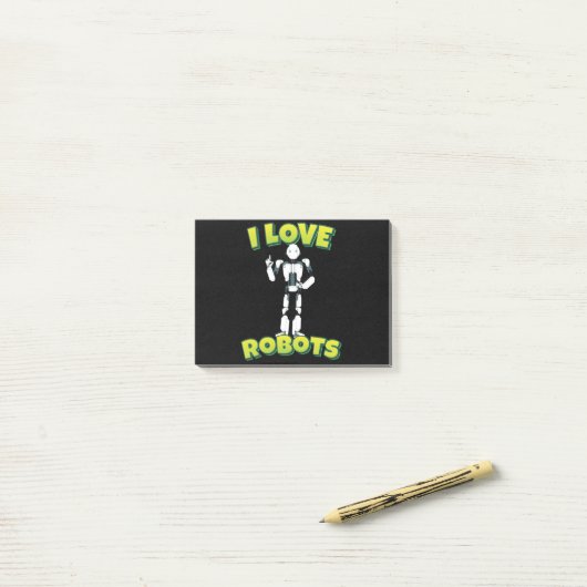 I Love Robots Robotics ポストイット (デスク上)