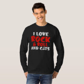 I love Rock and Roll and Cats Rocker Tシャツ (正面フル)