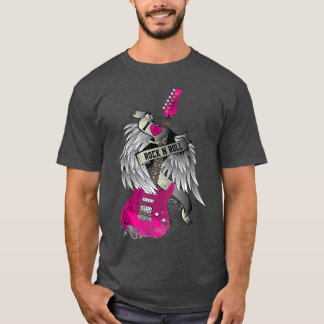 I Love Rock and Roll Guitar Angel Wings boy Tシャツ