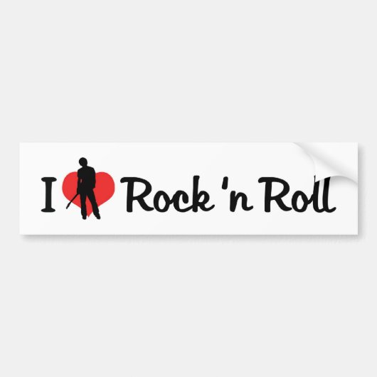 I Love Rock 'n 転が Bumper Sticker バンパーステッカー (正面)