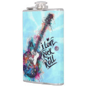 I Love Rock N Rollエレキギター音楽アートブルー フラスク (左)