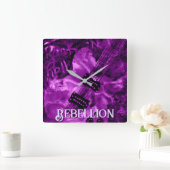 I Love Rock 'N Roll Electric Guitar Personalized スクエア壁時計 (ホーム)