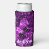 I Love Rock 'N Roll Electric Guitar Personalized スリム缶クーラー (Seltzer正面)