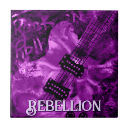 I Love Rock 'N Roll Electric Guitar Personalized タイル
