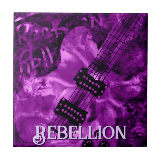 I Love Rock 'N Roll Electric Guitar Personalized タイル (正面)