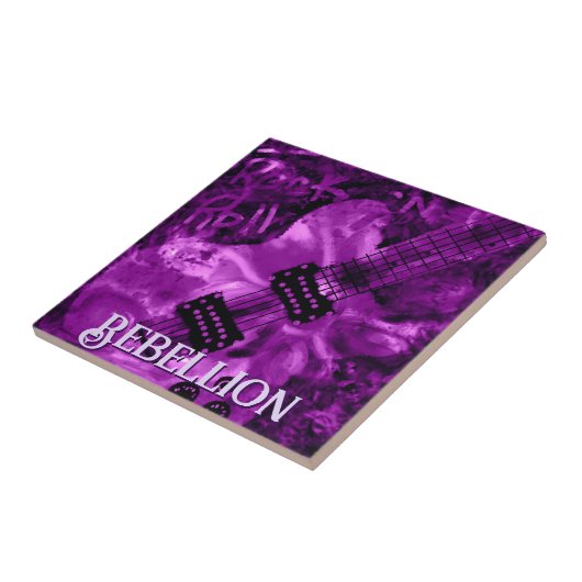 I Love Rock 'N Roll Electric Guitar Personalized タイル (側面)