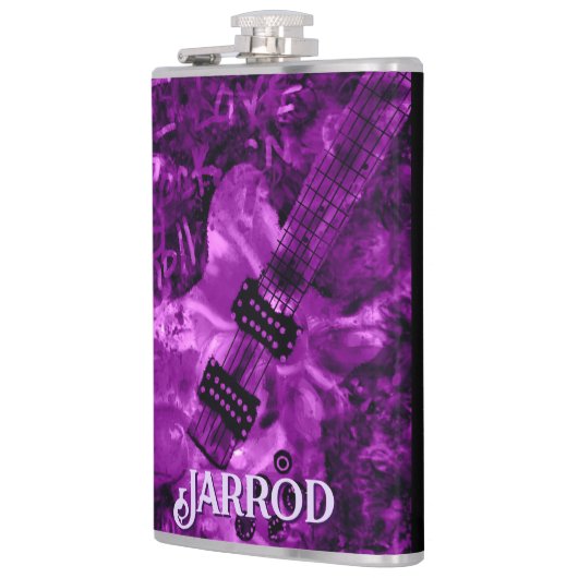 I Love Rock 'N Roll Electric Guitar Personalized フラスク (左)