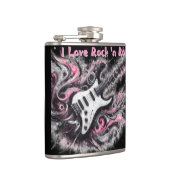 I Love Rock N Roll Electric Guitar Personalized フラスク (右)
